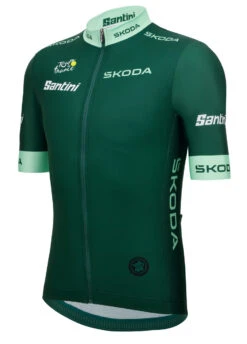 Santini 2024 Tour De France Green Sprinters Full Zip 9407 Jersey