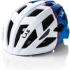 LAS ENIGMA Matt White Blue - LED Rear Light - Helmet -Cycling Clothing Store 207 Enigma Wht Blue A R 88720.1616356002