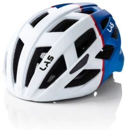 LAS ENIGMA Matt White Blue - LED Rear Light - Helmet