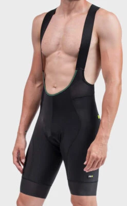 ALE' Green Speed 4H Pad Black Bib Shorts