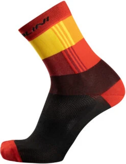 Nalini New Logo Anti Bacterial Red Yellow Socks