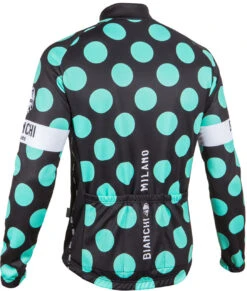 Bianchi Milano Leggenda1 Black Polka Dot Long Sleeve Jersey -Cycling Clothing Store bianchi milano storia jersey black celeste polka dot rear 77812.1601859110