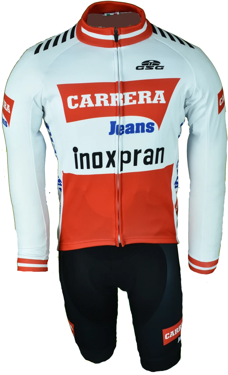 Carrera Retro Inoxpran White Long Sleeve Jersey 3 Carrera Retro Inoxpran White Long Sleeve Jersey
