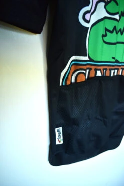Cinelli Black Serpent Tempo Mesh Jersey -Cycling Clothing Store cinelli TEMPO JERSEY 0380 bk closeup 82738.1712503752