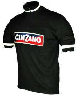 Cinzano Wool Black Retro Jersey -Cycling Clothing Store cinzano black wool side 19692.1442764355