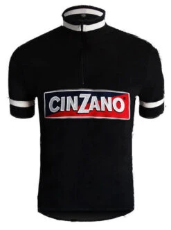 Cinzano Wool Black Retro Jersey -Cycling Clothing Store cinzanowoolfront 59359.1419624844
